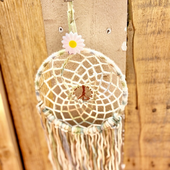 Blue and beige Dreamer Catcher 6” - Picture 6 of 6